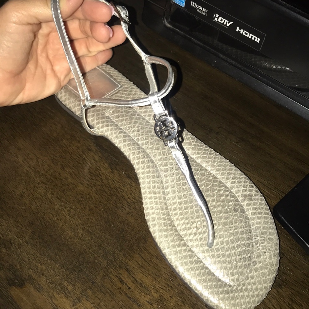Silver Tori Burch sandals